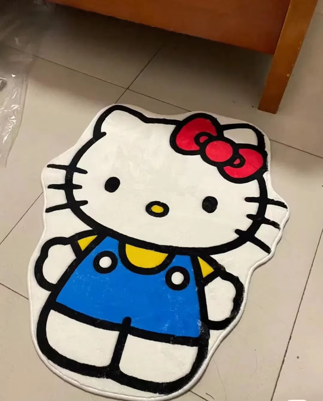 Hello Kitty Plush Floor Mat Cartoon Kt Cat Kawaii Cute Cartoon Non-Slip Imitation Cashmere Rug Room Bedside Decoration