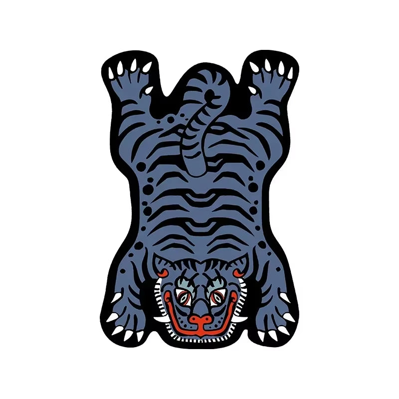 Creative Cartoon Tiger Rug Cute Animal Living Room Children'S Bedroom Bed Blanket Home Decor Non-Slip Entrance Doormat