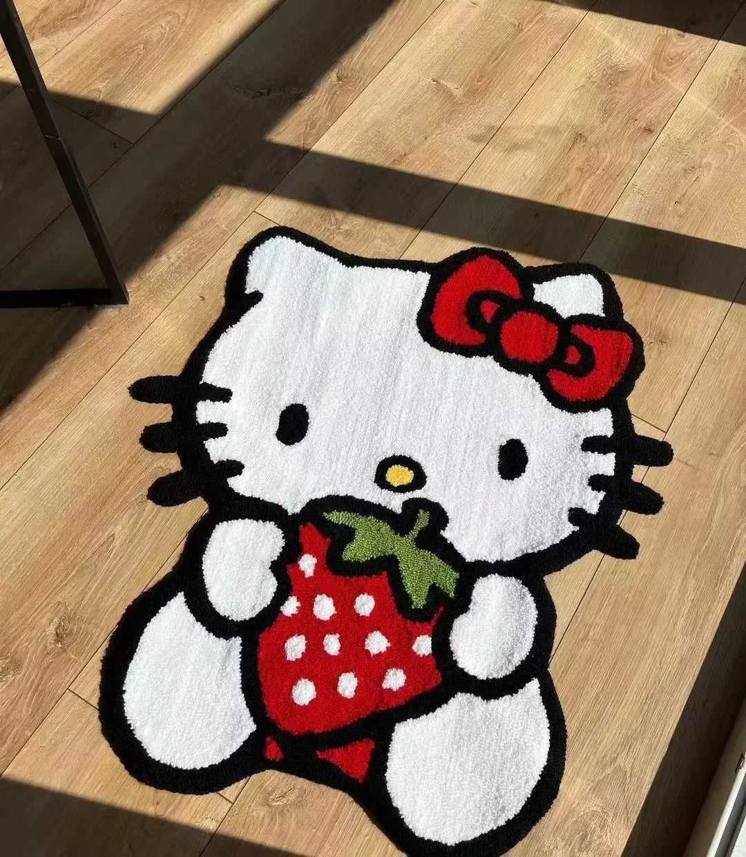 Hello Kitty Plush Floor Mat Cartoon Kt Cat Kawaii Cute Cartoon Non-Slip Imitation Cashmere Rug Room Bedside Decoration