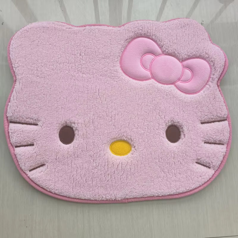 Hello Kitty Designer Plush Rug Soft Doormat Floor Mat Carpet Home Living Bath Room anti Slip Imitation Cashmere Pink White Color