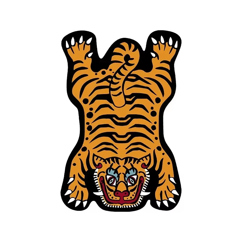 Creative Cartoon Tiger Rug Cute Animal Living Room Children'S Bedroom Bed Blanket Home Decor Non-Slip Entrance Doormat