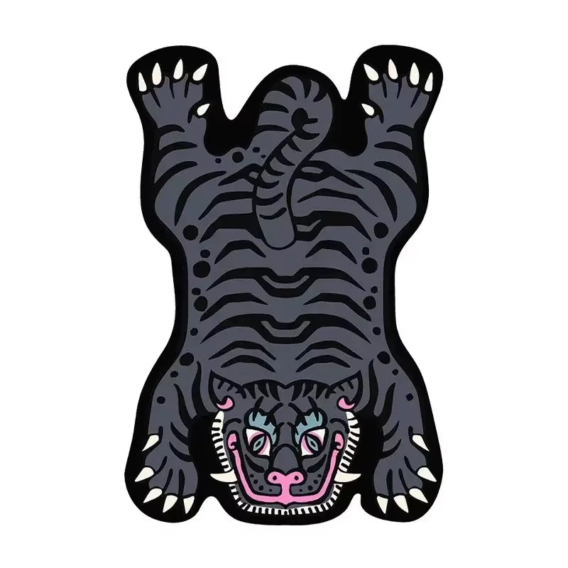 Creative Cartoon Tiger Rug Cute Animal Living Room Children'S Bedroom Bed Blanket Home Decor Non-Slip Entrance Doormat