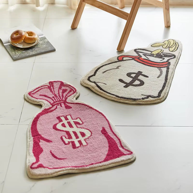 Creative Dollar Imitation Cashmere Carpet Profiled Soft Plush Bedroom Bed Blanket Home Decoration Porch Non-Slip Door Mat