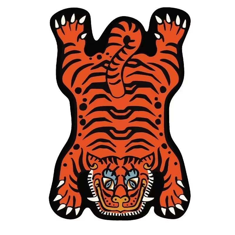 Creative Cartoon Tiger Rug Cute Animal Living Room Children'S Bedroom Bed Blanket Home Decor Non-Slip Entrance Doormat