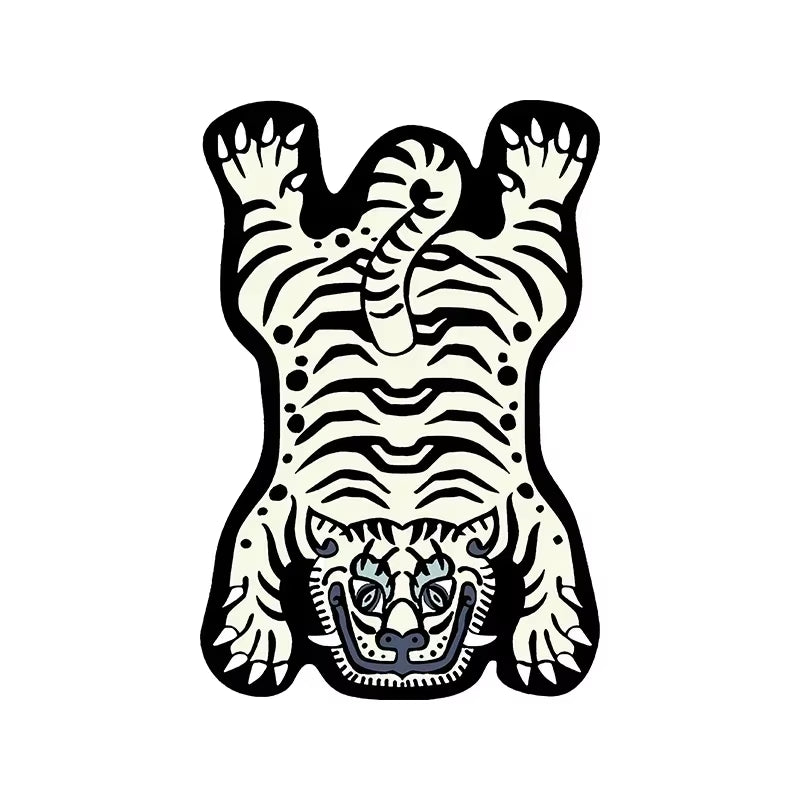 Creative Cartoon Tiger Rug Cute Animal Living Room Children'S Bedroom Bed Blanket Home Decor Non-Slip Entrance Doormat